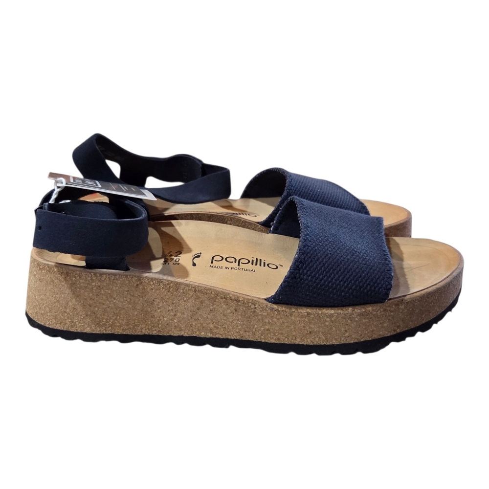 PAPILLIO Birkenstock GLENDA  Strappy Heeled Sandals  Midnight Narrow Fit Sz 11 - Picture 3 of 7